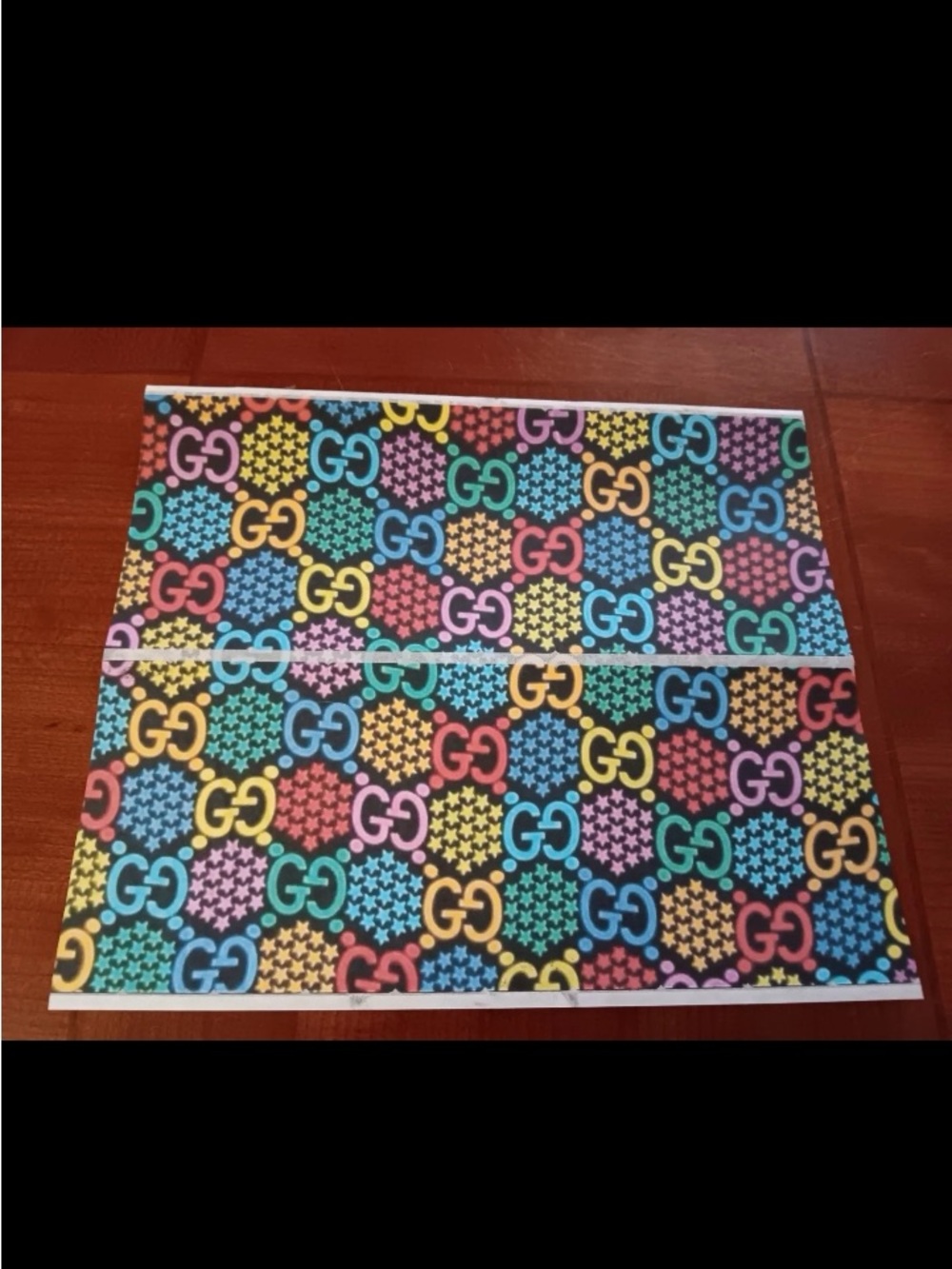 Gucci Multi-Color GG Pattern Sticker Sheet - Black Background